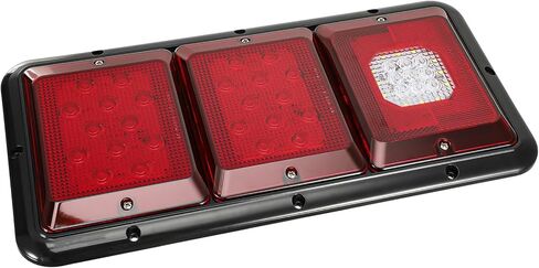Partsam 2 قطعة مصابيح LED ثلاثية الذيل 45 مصباح LED، مستطيل عمودي أو أفقي جبل LED مقطورة العربة RV أضواء الذيل توقف بدوره الذيل النسخ الاحتياطي عكس الأضواء الخلفية ث / قاعدة سوداء - عدسة حمراء / واضحة in Saudi Arabia