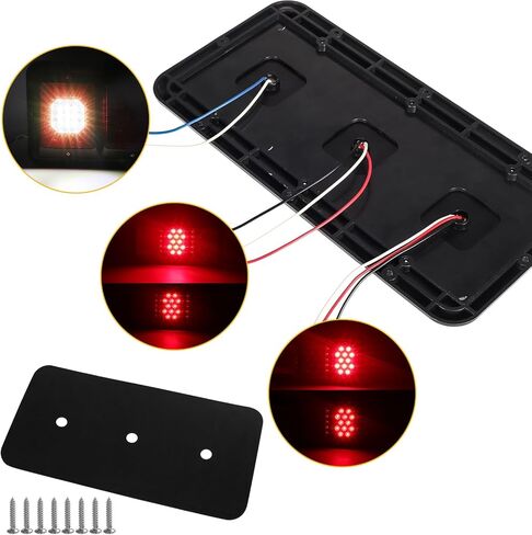 Partsam 2 قطعة مصابيح LED ثلاثية الذيل 45 مصباح LED، مستطيل عمودي أو أفقي جبل LED مقطورة العربة RV أضواء الذيل توقف بدوره الذيل النسخ الاحتياطي عكس الأضواء الخلفية ث / قاعدة سوداء - عدسة حمراء / واضحة in Saudi Arabia