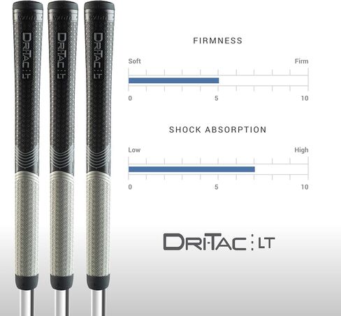 WINN DRI-TAC LT OVERSIZE Golf Grip - Non-Slip Comfort, Moisture-Wicking, Shock Absorption, AVS Technology, Hand Alignment & Arthritis Relief, Better Control with Lighter Grip Pressure, Ideal for Hand Injuries, Less Tapered Profile for Easier Gripping in Saudi Arabia
