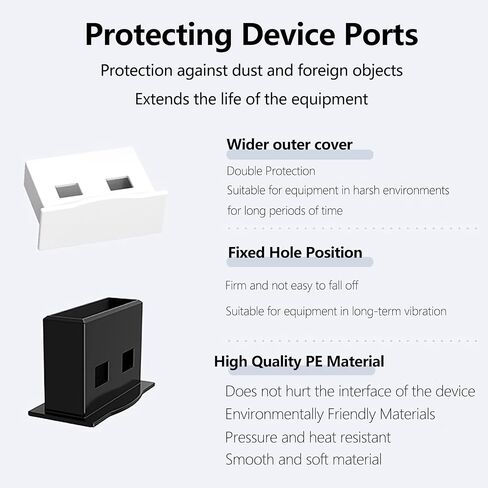 10-Pack Black USB Type-A Dust Plugs-USB Port Protector Covers for USB A Female Ports,Dustproof Cap Protectors for USB Ports,Computer,Laptop,TV,Router,All USB A Devices in Kuwait