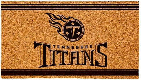 Team Sports America NFL Tennessee Titans Natural Coir Door Mat | Indoor and Outdoor Entryway | 28 x 16 Inches | Non Slip Back | Welcome Floor Mats | Muddy Dog Paws | Front Door Entrance Home Décor in Saudi Arabia