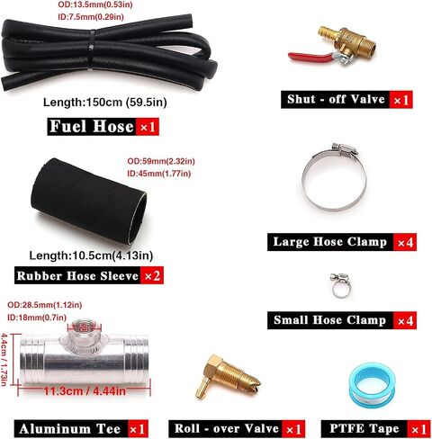 1 1/2" Diesel Installation Kit, Diesel Auxiliary Tank Install Kit Compatible with Gravity Fueled Auxiliary Fuel Tank, Only for Diesel (11025) in Saudi Arabia