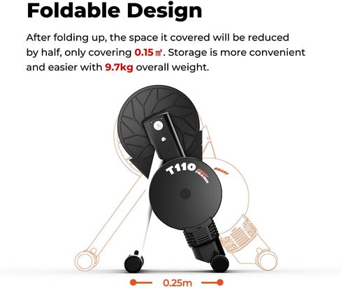 Magene T110 Smart Indoor Bike Trainer, Electromagnetic Direct-Drive Silent Bike Trainer with Adjustable Resistance, Bluetooth FTMS in Saudi Arabia