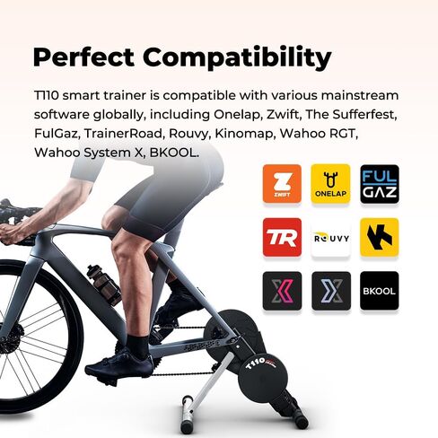 Magene T110 Smart Indoor Bike Trainer, Electromagnetic Direct-Drive Silent Bike Trainer with Adjustable Resistance, Bluetooth FTMS in Saudi Arabia