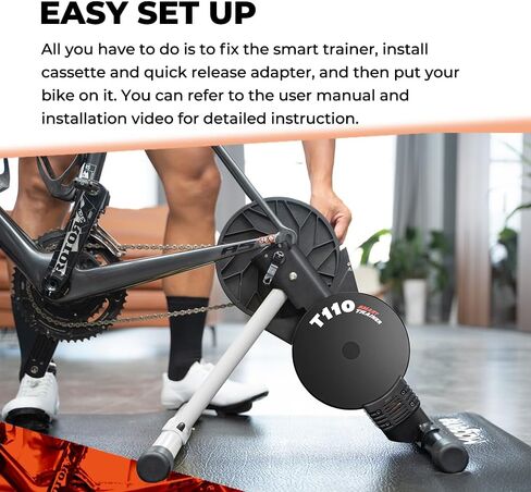 Magene T110 Smart Indoor Bike Trainer, Electromagnetic Direct-Drive Silent Bike Trainer with Adjustable Resistance, Bluetooth FTMS in Saudi Arabia