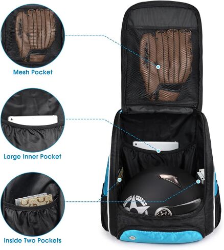 oscaurt Softball Baseball Bag - Baseball Bat Backpack with Shoe Compartment, Baseball Tball Bag Bat Baseball Equipment Gear in Saudi Arabia
