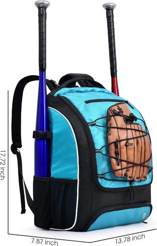 oscaurt Softball Baseball Bag - Baseball Bat Backpack with Shoe Compartment, Baseball Tball Bag Bat Baseball Equipment Gear in Saudi Arabia