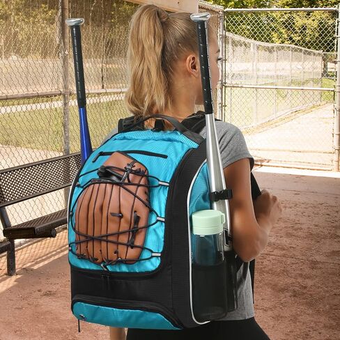 oscaurt Softball Baseball Bag - Baseball Bat Backpack with Shoe Compartment, Baseball Tball Bag Bat Baseball Equipment Gear in Saudi Arabia