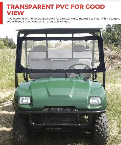 الزجاج الأمامي KEMIMOTO UTV متوافق مع Kawasaki Mule 3000 3010 3020 2001-2008 Mule 2500 2510 2520 1993-2005 الزجاج الأمامي الشفاف الكامل المتوافق مع ملحقات النوافذ الناعمة Ranger 2002-2008 in Kuwait