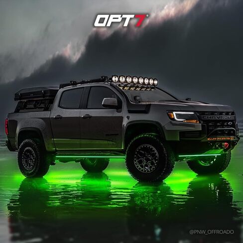 OPT7 Aura Pro Underglow Kit for Trucks Trailers w/App Control, Waterproof Rigid Aluminum LED Bars, Soundsync, Multi Colors Mode, Door Assist, iOS/Android Bluetooth, Exterior Neon Under Car Lights in Saudi Arabia