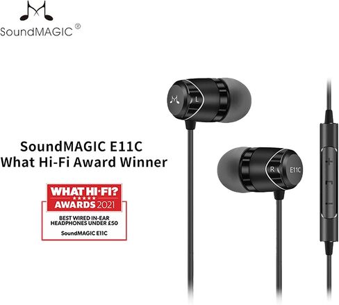SoundMAGIC E11 Wired Earbuds, No Mic, Hi-Fi Stereo, 3.5mm Jack, Gunmetal in Kuwait