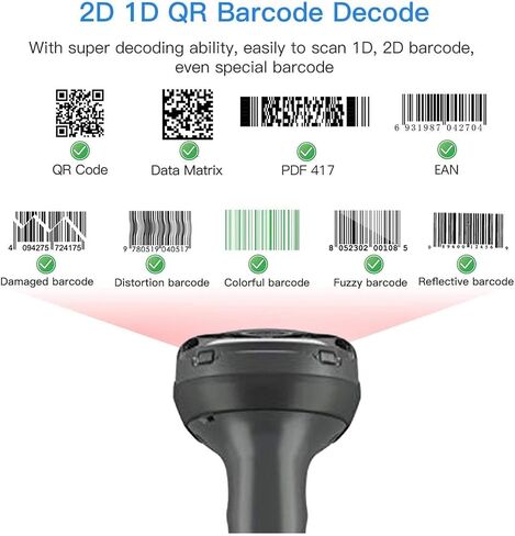 ماسح باركود USB سلكي محمول باليد 1D 2D من Zebra DS4608-SR، قارئ رمز شاشة سلكي لتصوير QR لنظام POS - JTTANDS in Saudi Arabia