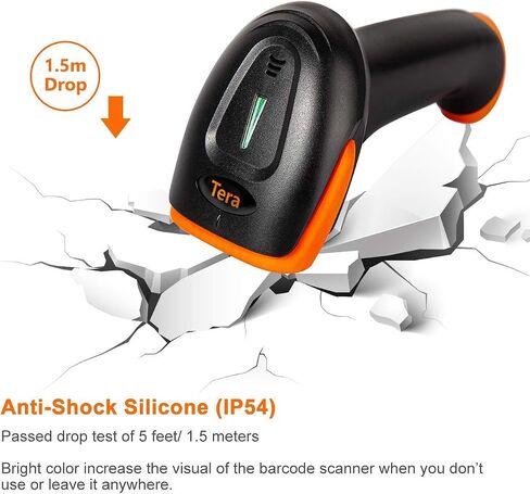 Tera Pro Wireless 2D QR Barcode Scanner 3 in 1 Bluetooth & 2.4GHz Wireless & USB Wired Connection Connect Smart Phone Tablet PC Image Bar Code Reader with Vibration Alert Model HW0002-O in Saudi Arabia