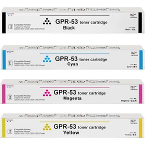 GPR-53 GPR53 Toner Cartridge High Capacity Black Cyan Yellow Magenta 4 Set Toner Replacement for Canon ImageRunner Advance C3325 C3325i C3330 C3330i C3525 C3525i C3530 C3530i DX C3730i C3730i Printer