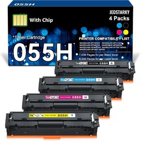 055 High Capacity Toner Cartridge Replacement for Canon 055H 055 Toner Cartridges Set for Canon MF743Cdw Toner Color imageCLASS MF743Cdw MF741Cdw MF741C MF743C Printer (4 Pack)