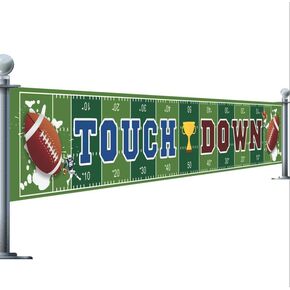 Large Football Birthday Party Banner Decorations Football Sunday Game Day Sports Fan Supplies Football Photo Backdrop Hanging Decorations 9.8 x 1.6 ft