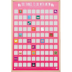 Gift Republic 100 Things To Do With Mom Scratch Off Activity Poster Mom & Kids Bucket List Poster Mother's Day Birthday Christmas Gift Boxed Mum Mam