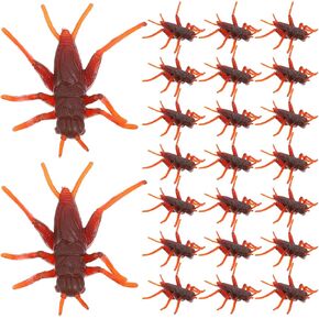 Toyvian 100PCS Realistic Bugs Plastic Trick Joke Toys Cricket Insects Prank Scary Trick Bugs Prank Stuff for Party Halloween Party Fool's Day Decoration
