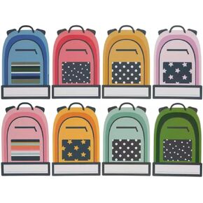 School Classroom Backpack Bulletin Board Cutouts - Classroom Decor, Name Tags, Craft, Scrapbooking, and More - 32 Piece Set