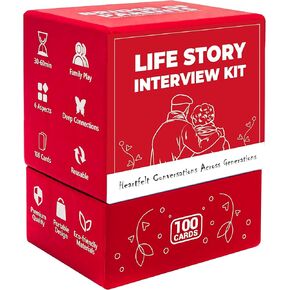 100 Tales Card Deck - Life Story Interview Kit - Get to Know Your Parents and Grandparents with Curated Question Cards for Meaningful Conversations, Perfect for Family Memory Sharing