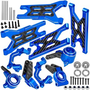 RC Aluminum Suspension Arms & Caster Block,Steering Blocks,Rear Stub Axle Carriers w/Bearings Upgrades Part for 1/10 Senton/Granite/Vorteks 3S Blx 4X4 Mega 550,Ink