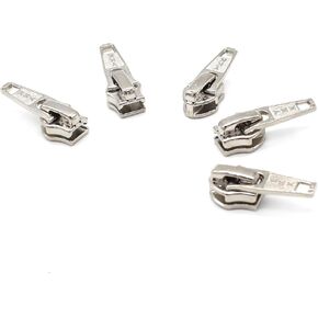 Zipper Repair Kit - #5 YKK Coil Aluminum Automatic Lock Jacket Sliders - 5 Sliders Per Pack - Made in The United States