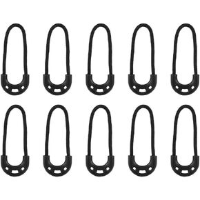 FILFEEL Zipper Fixer, 10pcs/Bag EDC Black Small Pulls Cord Rope for Outdoor Travel Clothing Backpack Accessory