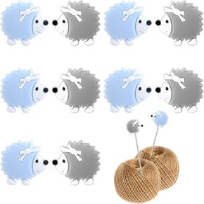COMNICO Knitting Needle Stoppers, 10 Pcs Cute Hedgehog Needles Silicone Needle Point Protectors Tip Cover Crafting Knitting Tools Needles Supplies Accessories for Scarf Sweater