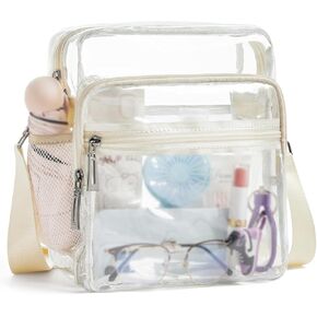 Clear Sling Bag Stadium Approved Large Clear Bag for Women Men Crossbody Backpack Chest Daypack for Sports,Concerts Black2