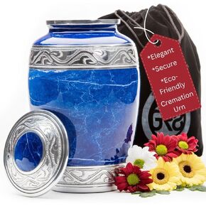 GR8 - Large White Marble Cremation Urn - Urn for Ashes Adult Male, Urn for Ashes for Women, Urn, Urns for Ashes, Urns, Cremation Urn, Decorative Urns.