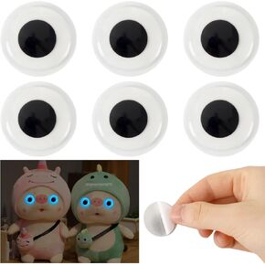 6Pcs Giant Googly Wiggle Eyes, PETKNOWS Glow in The Dark Google Eyes Self Adhesive for Craft Sticker Large Sticky Eyes Big Sparkle Googly Eyes for DIY Decoration 2inch 3inch 4inch