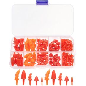 Operitacx 160pcs Snowman Nose, Plastic Red Nose Carrot Nose, Christmas Snowman Nose Xmas Decoration