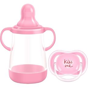 Aori Reborn Baby Dolls Accessories, Blue Magnet Pacifier & Feeding Bottle Set for Lifelike Baby boy Dolls