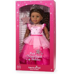 American Girl 2024 Pink Stardust Holiday Collector Doll with Swarovski Crystals – Brunette