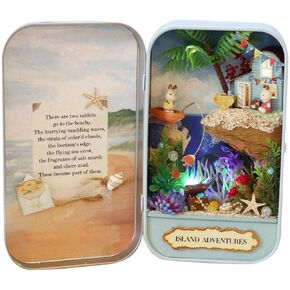 Mini Wooden Dollhouse Dollhouse Kits Miniature Dollhouse Kits, Dollhouse, for Decor Ornament (Island)