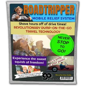 Gears Out Roadtripper Mobile Relief System – Revolutionary Dump-On-The-Go Technology – Novelty Adult Diaper for Travelers – Disposable Diaper for Driving, OSFM