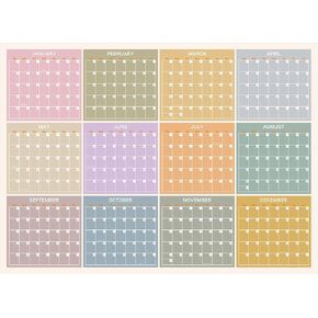 2025 Yearly Wall Calendar, Colorful Large Wall Calendar One Glance, 12 Month Wall Calendar One Page, Horizonal, 33″X46″(Open), Paper Folded