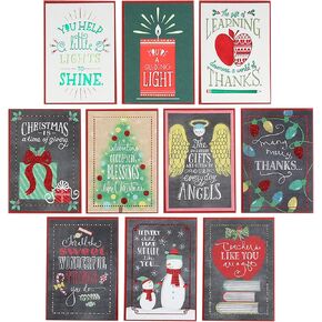 Hallmark Christmas Cards Assortment for Teachers or Babysitters from Children (10 Cards with Envelopes) (2299XXM3012)