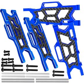 Aluminum Carbon Fibre Suspension Arms for 1/10 Outcast/KratonV2 4S BLX,Upgrades Parts Front Rear Suspension Arms Set Hops Up,(Replace Parts: ARA330710 ARA330711),Green