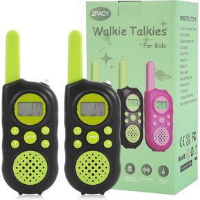 2pcs walkie Talkie, Outdoor Toys for Kid, Long Range walkie Talkie with Clear intercom Sound, 22 Channels 2 Way Radio Toy with Backlit LCD Flashlight, for Outside, Camping, Hiking