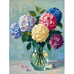 MBNTJHT DIY Unframed Flower Paint by Numbers kit for Adults,Flowers Paint by Number Kits for Adults Beginner on Canvas,Easy Oil Painting Kits with Brushes for Home Wall Decor 16x20 Inch.