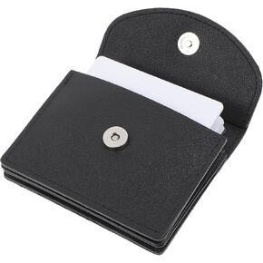 PU Leather Business Card Holder, Business Card Case Business Name Card Holder Wallet Card Organizer Wallet with Magnetic Shut Credit ID Card Case for Women and Men(Black)