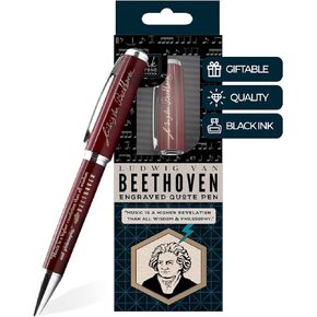 Inkstone Beethoven Engraved Quote Pen - Music is a Higher Revelation than all Wisdom and Philosophy - Classical Music Appreciation Gifts for Musicians Music Teachers