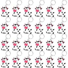 CiciBear 24 Pack Cow Keychains Party Decoration for Guests, Cow Themed Party,Farm Animals Baby Shower, School Party, Kids Birthday