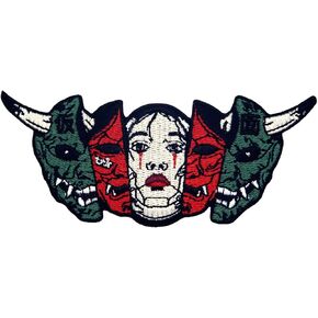 Hannya Oni Mask The True Face Patch Embroidered Applique Badge Iron On Sew On Emblem
