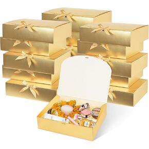 WLUSEAXI 15Pack Gift Boxes with Lids, 10.6x7.8x3.1 Inches Bridesmaid Proposal Boxes with Ribbon, Black Gift Boxes for Presents,Kraft Paper Boxes for Wedding Christmas Birthday Baby Shower Party