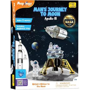 Imagimake Mapology Man's Journey to Moon | NASA Mission Apollo 11 | Rocket & Satellite Model Making Set | Space Toys for ages 8-13 | Educational Science Kits for Kids Age 8-12 | Gifts for Boys & Girls