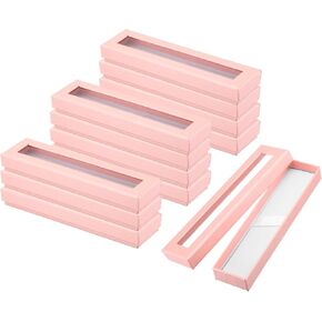 PATIKIL Pen Gift Box, 12 Pack Empty Pen Case Cardboard Case with Clear Window Pen Presentation Display Box for Pencil Ballpoint Jewelry Business Office, Pink
