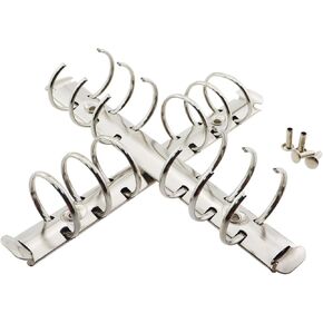 2PCS 3cm Diameter 6 Holes Ring Binder with Rivets Silver Metal Clip Stationery Hardware Accessory Storage Folder Accessory for Storing Invoices Albums Loose Leaf Notebook