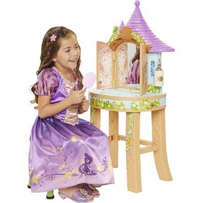 Rapunzel Vanity Disney's Tangled Rapunzel's Tower Vanity Playset with Mirror, Hair Brush, Hair Play Pieces, and Stool